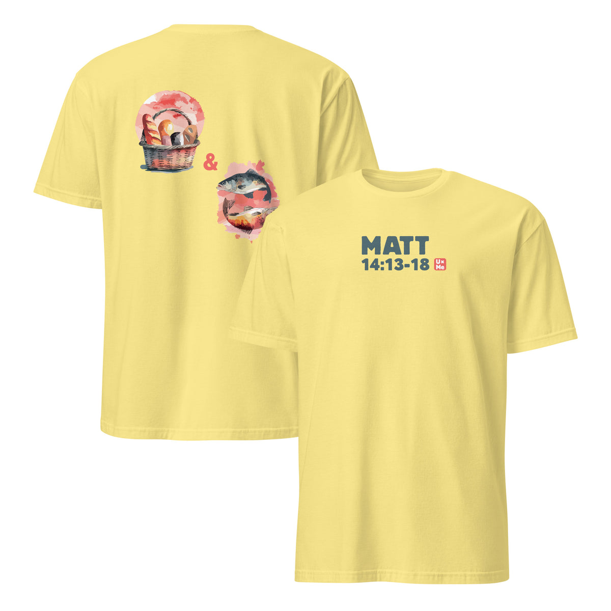 5 loaves and 2 fish image unisex t shirt v1 yellow