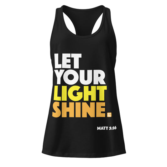 let your light shine womens racerback tank top black