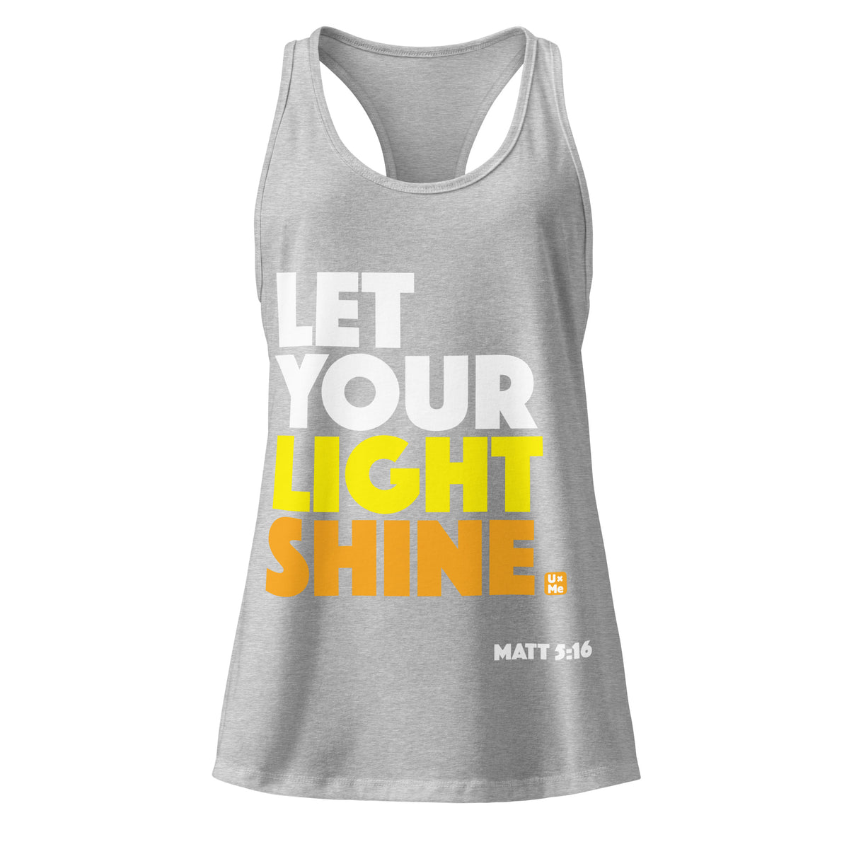 let your light shine womens racerback tank top grey