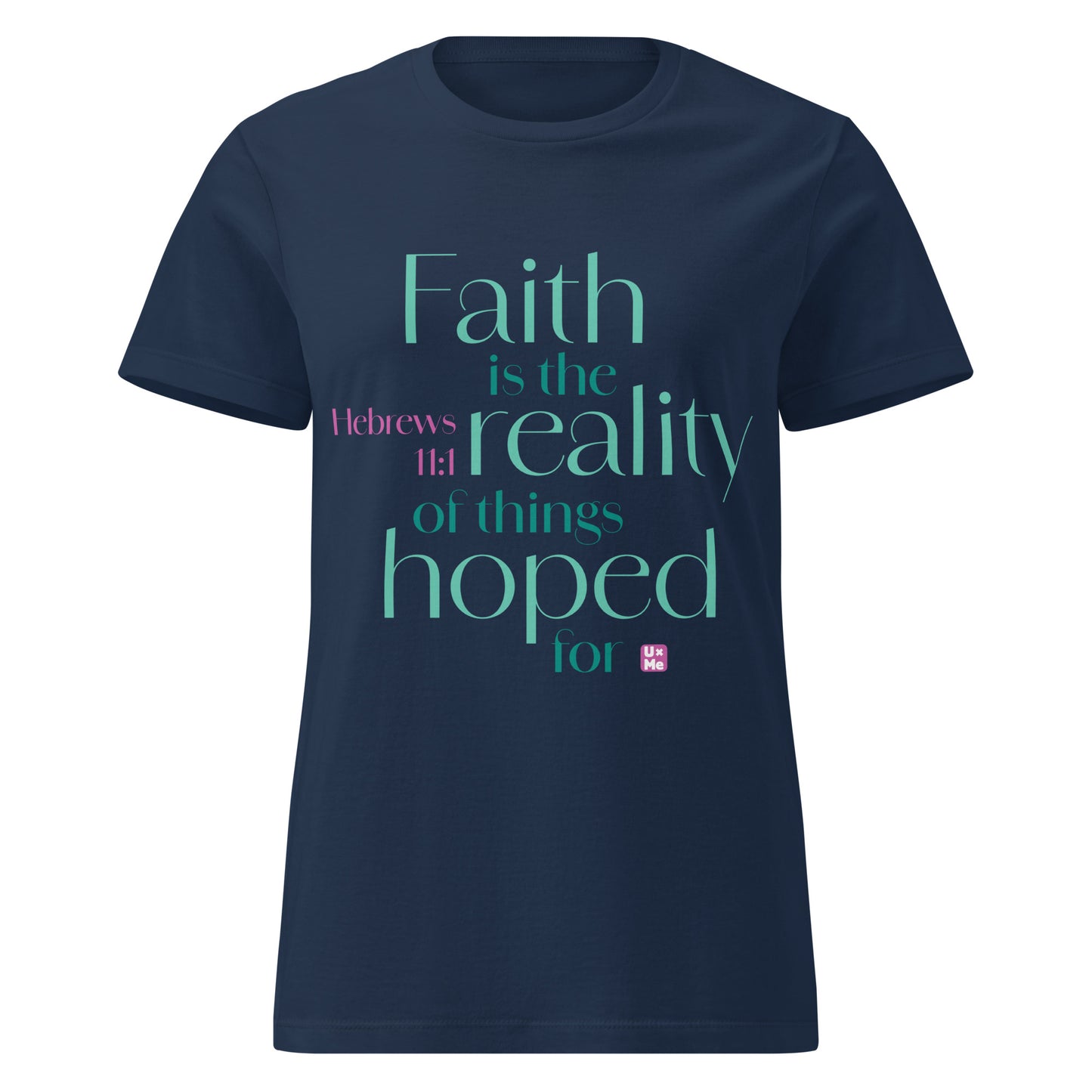 faith is the reality womens t shirt navy blue