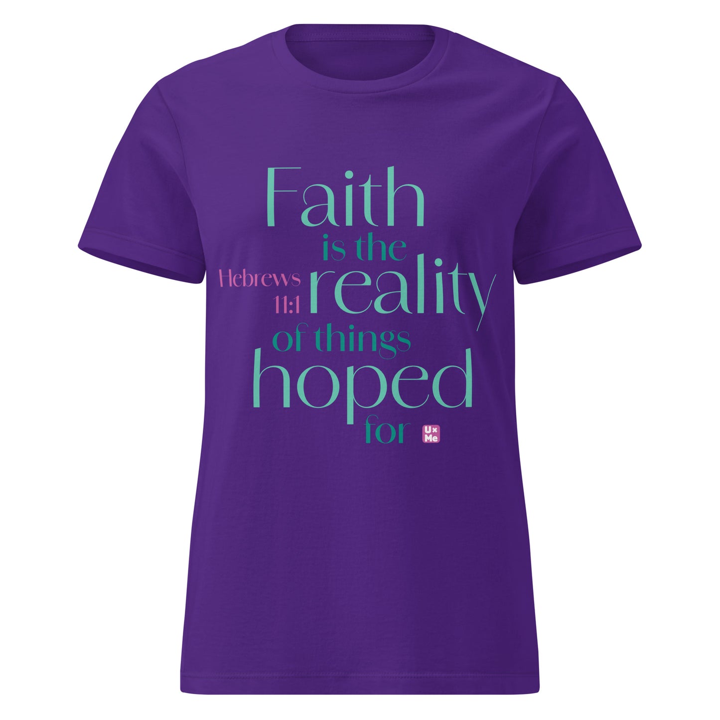faith is the reality womens t shirt purple