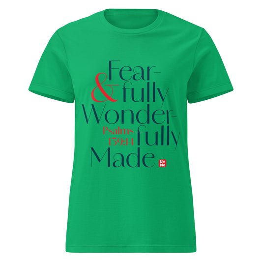 fearfully and wonderfully made womens t shirt green