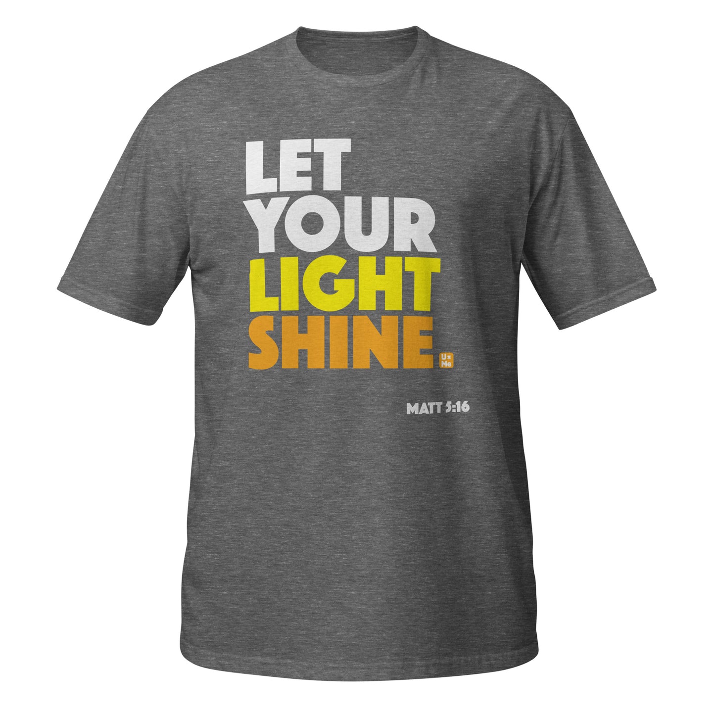 let your light shine t shirt heather graphite
