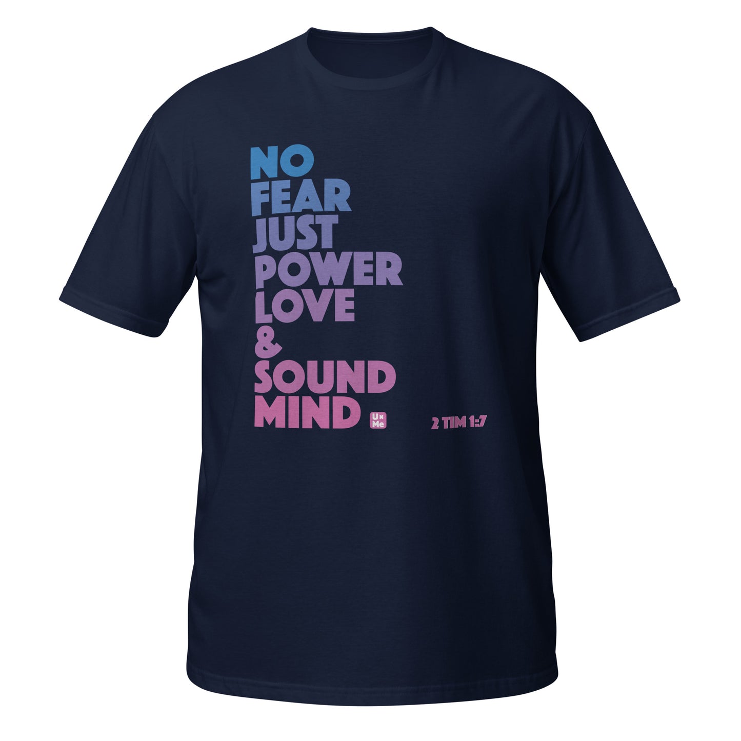 no fear just power love and sound mind t shirt navy blue
