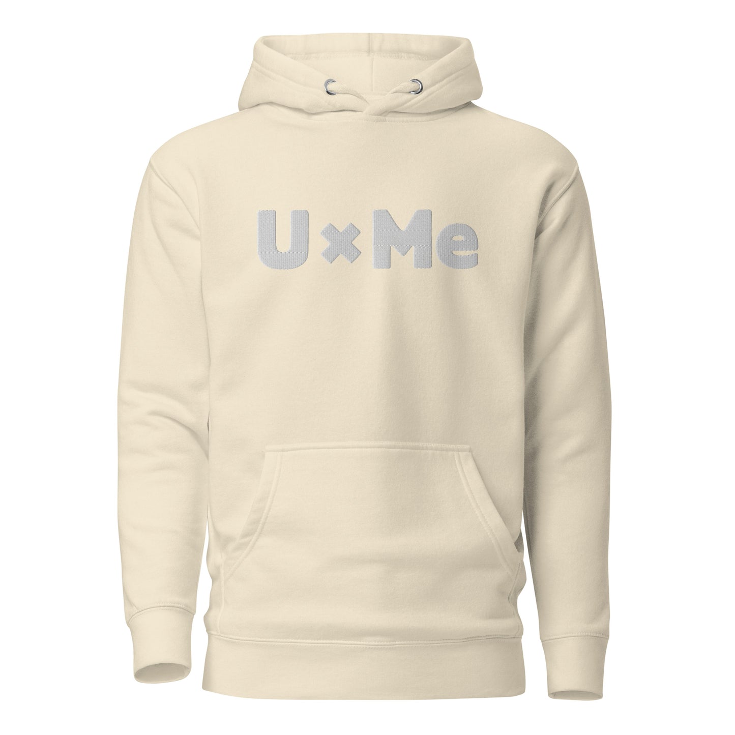 uxme white logo hoodie cream