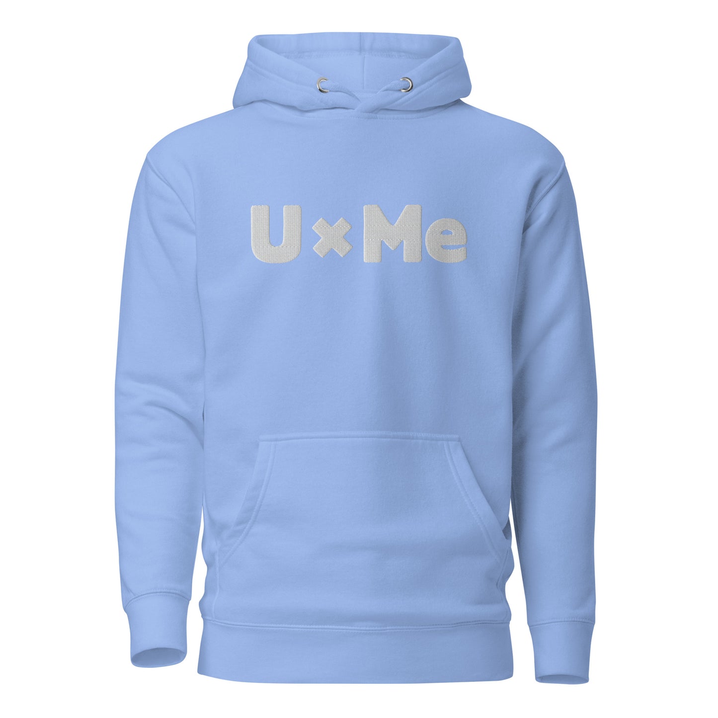 uxme white logo hoodie light blue
