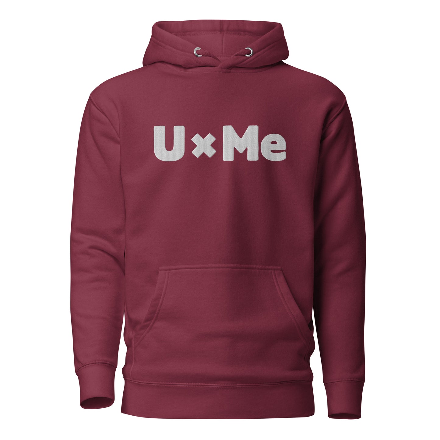uxme white logo hoodie maroon